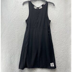 Calvin Klein Jeans Dress Womens S Black Scoop Neck Fit Flare Tie Back Sleeveless
